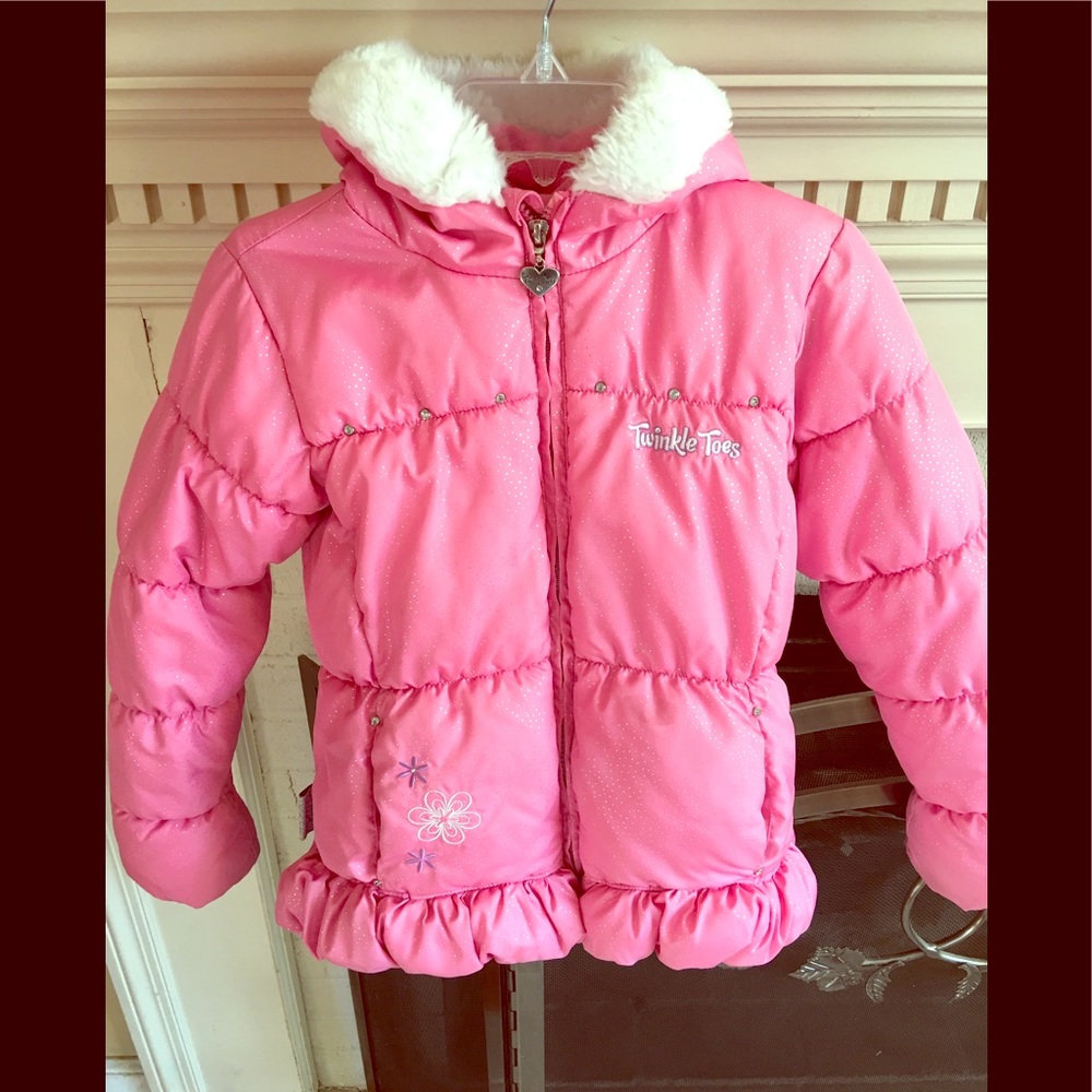 Pink Skechers Twinkle Toes puffer.